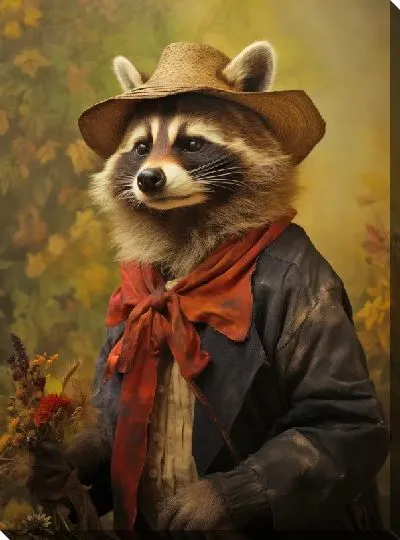 Картина маслом Енот №50