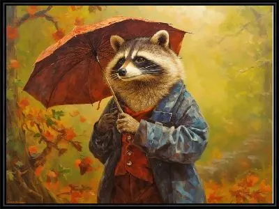 Картина Енот и зонт