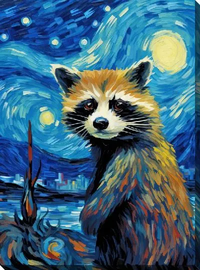 Картина маслом Енот №51