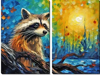 Модульная картина Енот №52