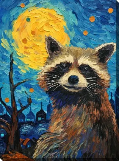 Картина маслом Енот №53