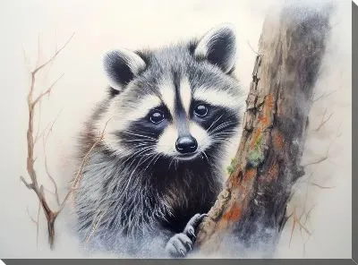 Картина маслом Енот №54