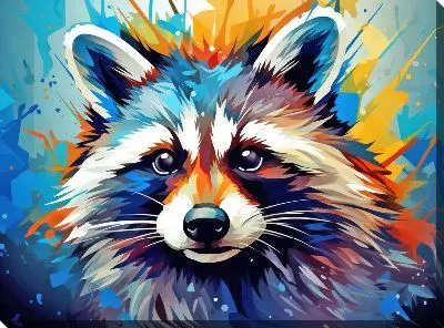 Картина маслом Енот №57