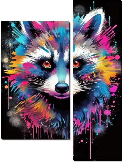 Модульная картина Енот №58