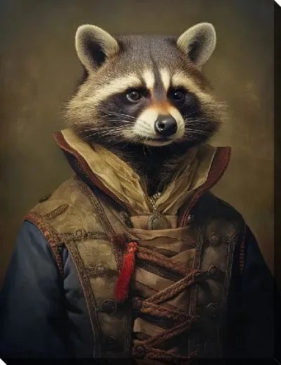Картина маслом Енот в одежде