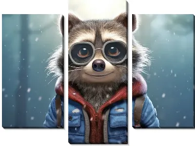 Модульная картина Енот №64