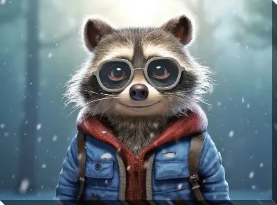 Картина маслом Енот №64