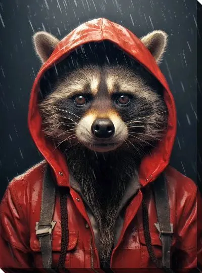 Картина маслом Енот №65