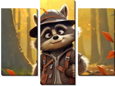 Модульная картина Енот №67