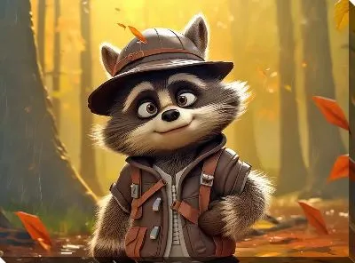 Картина маслом Енот №67