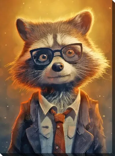 Картина маслом Енот №68