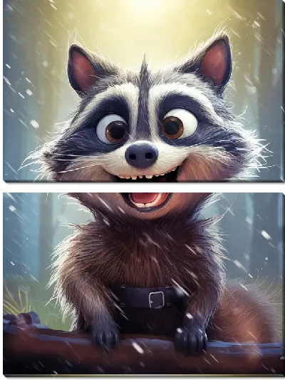 Модульная картина Енот №70