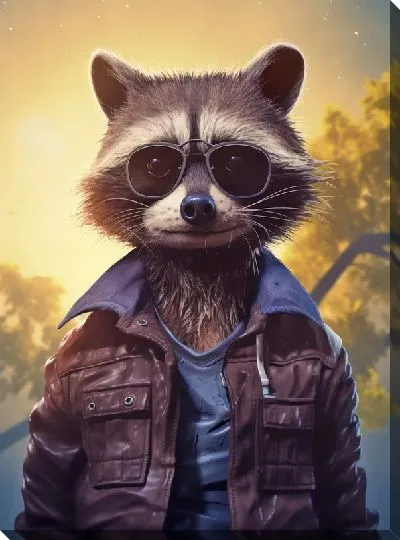 Картина маслом Енот №72