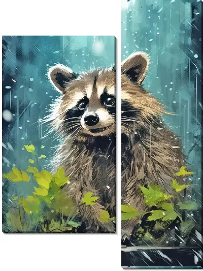 Модульная картина Енот №73