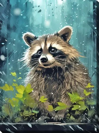 Картина маслом Енот №73