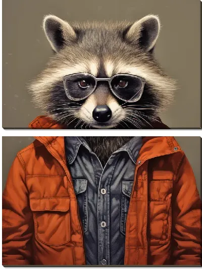 Модульная картина Енот №76