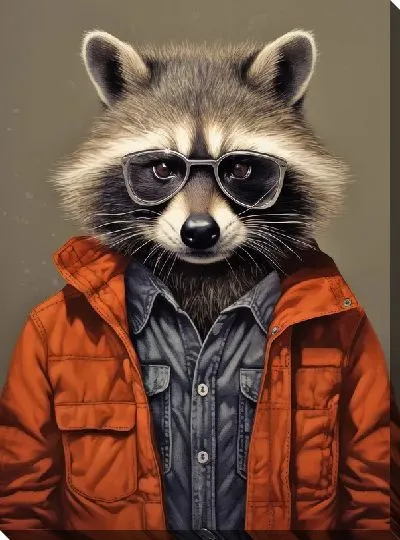 Картина маслом Енот №76