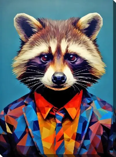 Картина маслом Енот №78