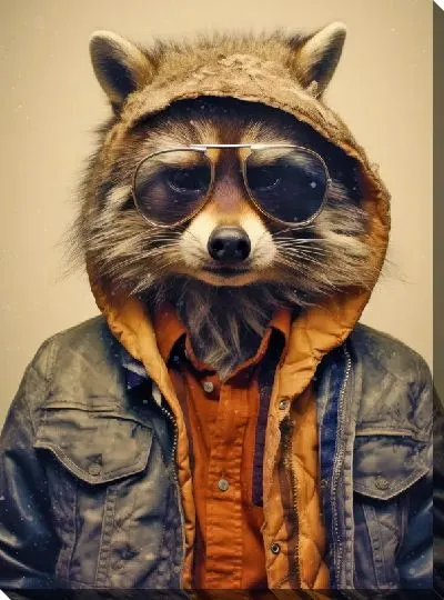 Картина маслом Енот №80