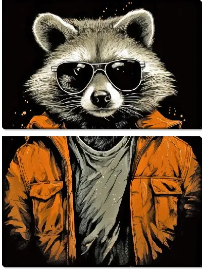 Модульная картина Енот №81