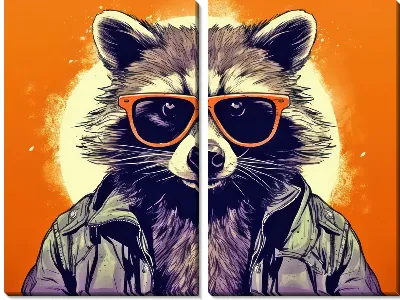 Модульная картина Енот №83