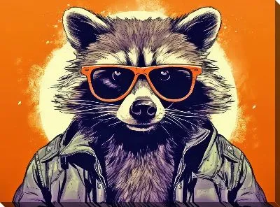 Картина маслом Енот №83