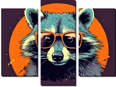 Модульная картина Енот №84