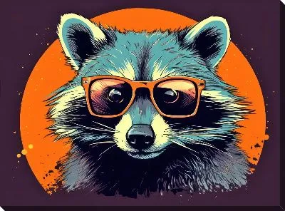 Картина маслом Енот №84