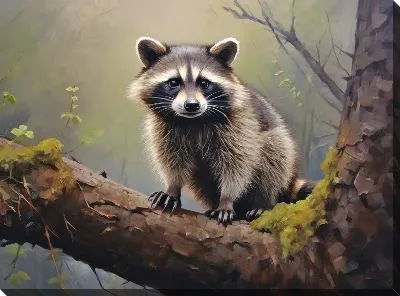 Картина маслом Енот №86
