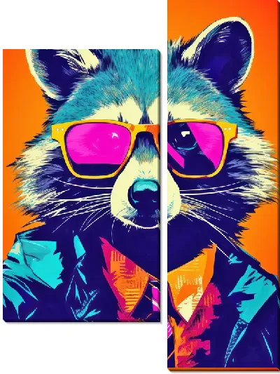 Модульная картина Енот №87