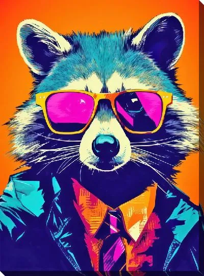 Картина маслом Енот №87