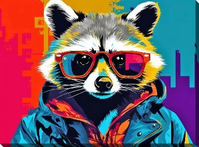 Картина маслом Енот №88