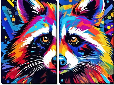 Модульная картина Енот №90