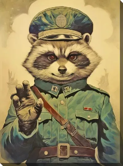 Картина маслом Енот №91