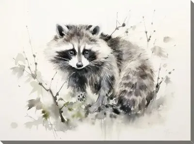 Картина маслом Енот №92