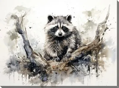 Картина маслом Енот №93