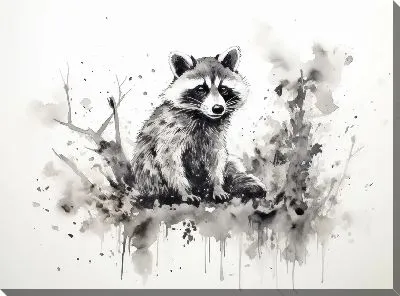 Картина маслом Енот №95