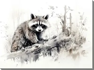 Картина маслом Енот №96