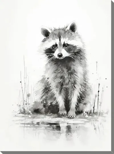 Картина маслом Енот №97