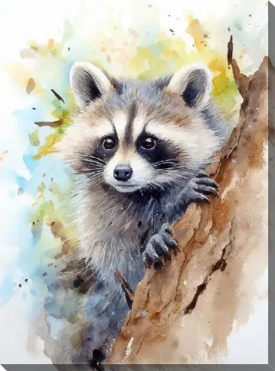 Картина маслом Енот №98