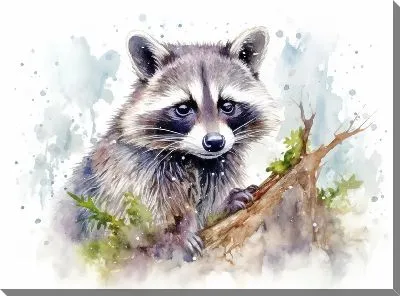 Картина маслом Енот №99