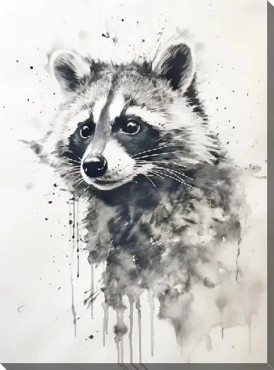 Картина маслом Енот №100