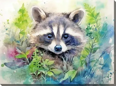 Картина маслом Енот №101