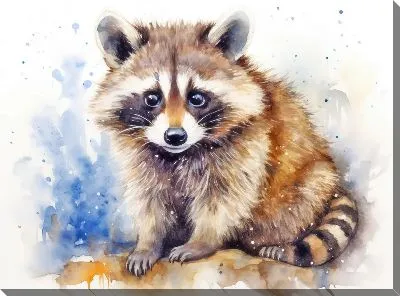 Картина маслом Енот №104