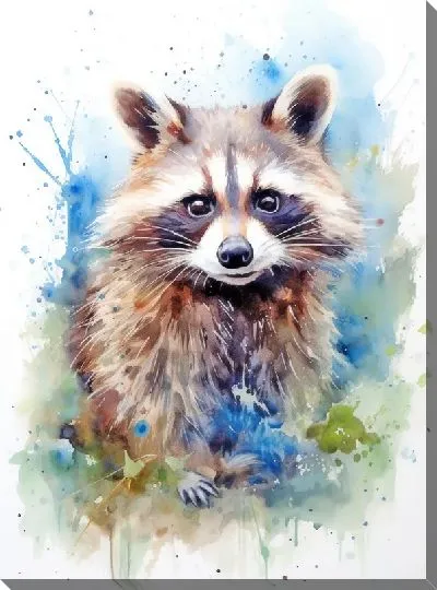 Картина маслом Енот №105