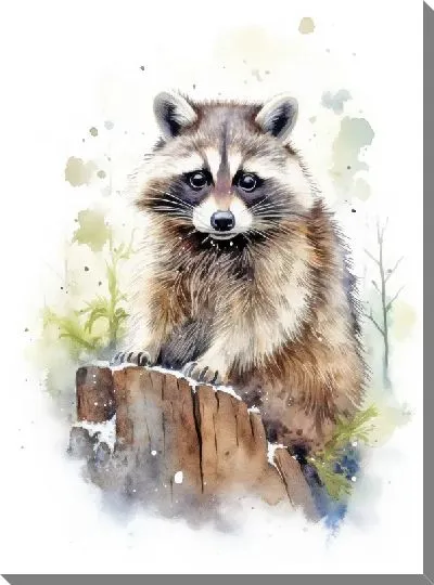 Картина маслом Енот №106