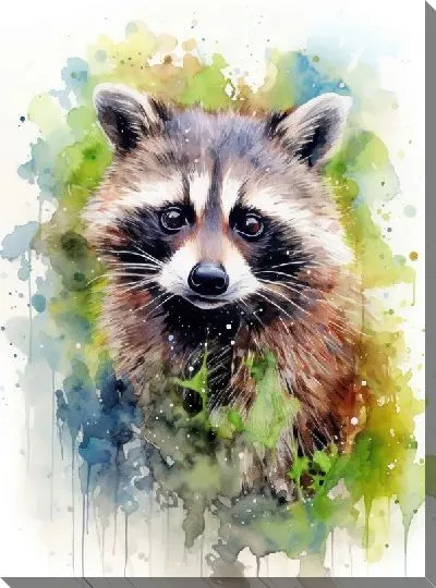 Картина маслом Енот №108