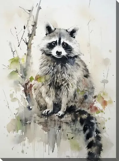 Картина маслом Енот №109