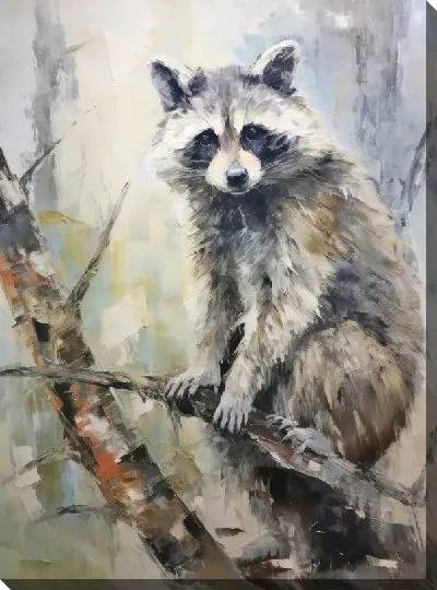 Картина маслом Енот №110