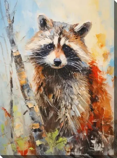Картина маслом Енот №111